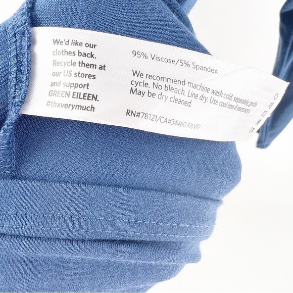 ✅ Eileen Fisher SCOOP Neck BLUE Long Sleeve TUNIC SIZE MEDIUM - Picture 3 of 5